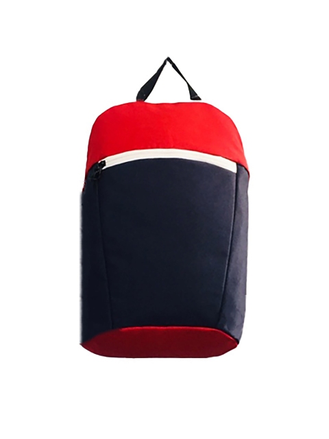 

Zwart Unisex Navy Blue & Red Colourblocked Backpack