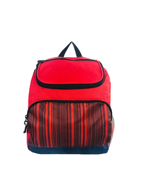 

Zwart Unisex Red & Blue Striped Backpack
