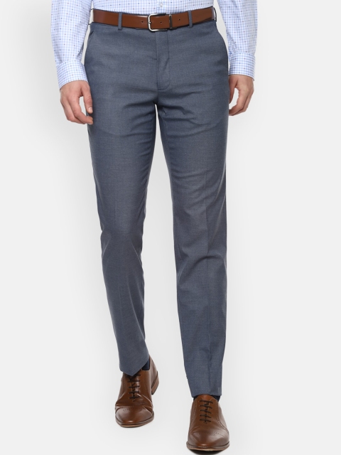 

Van Heusen Men Navy Blue Slim Fit Formal Trousers