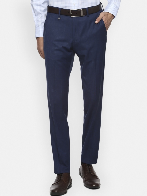 

Van Heusen Men Navy Blue Slim Fit Formal Trousers