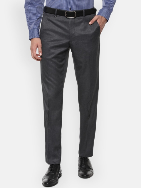 

Van Heusen Men Black Textured Slim Fit Formal Trousers