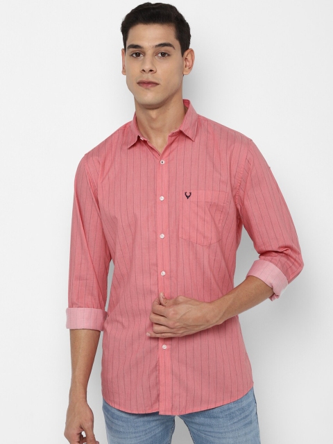 

Allen Solly Men Pink Slim Fit Opaque Striped Casual Shirt