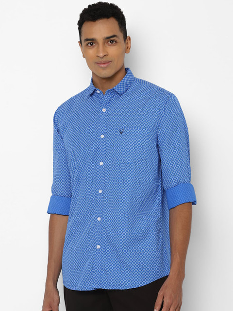 

Allen Solly Men Blue Slim Fit Opaque Printed Casual Shirt