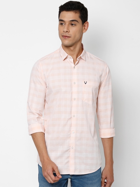 

Allen Solly Men Pink Slim Fit Opaque Checked Casual Shirt