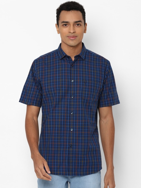 

Allen Solly Men Blue Slim Fit Tartan Checks Opaque Checked Cotton Casual Shirt