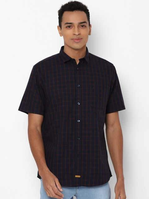 

Allen Solly Men Navy Blue Slim Fit Buffalo Checks Opaque Checked Casual Shirt