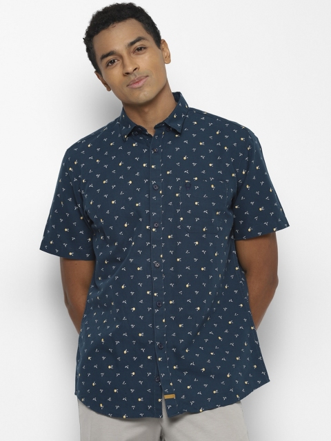 

Allen Solly Men Green Slim Fit Opaque Floral Micro Ditsy Printed Casual Shirt