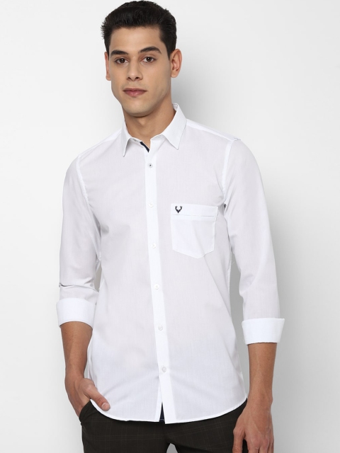 

Allen Solly Men White Slim Fit Opaque Striped Casual Shirt