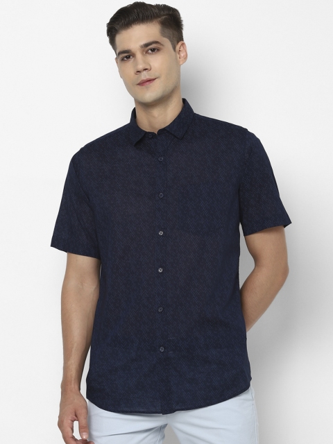 

Allen Solly Men Navy Blue Slim Fit Opaque Printed Casual Shirt