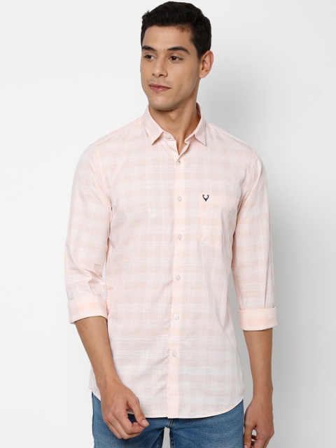 

Allen Solly Men Pink Slim Fit Opaque Checked Casual Shirt