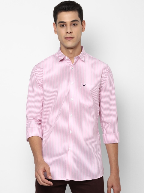 

Allen Solly Men Pink Slim Fit Opaque Striped Casual Shirt