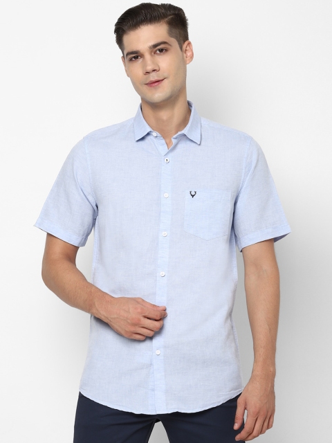 

Allen Solly Men Blue Solid Slim Fit Cotton Casual Shirt
