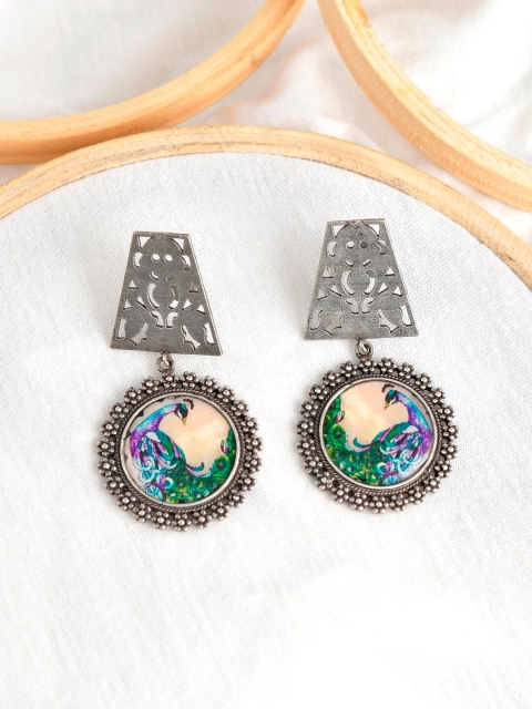

Infuzze Silver-Plated Contemporary Drop Earrings