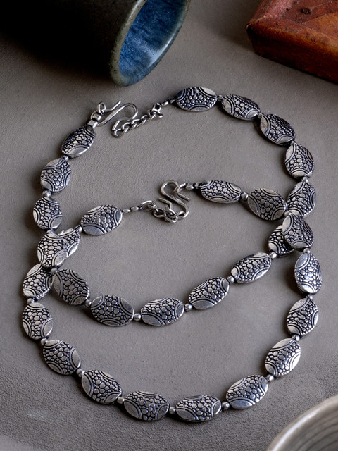 

Infuzze Woman Pair of Oxidised Anklet, Silver