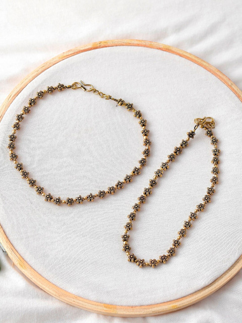 

Infuzze Gold-Plated Floral Anklet