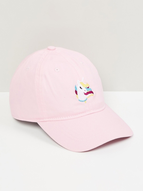 

max Girls Pink & White Printed Pure Cotton Visor Cap