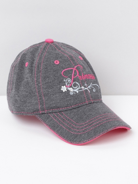 

max Girls Grey & Pink Printed Baseball Cap