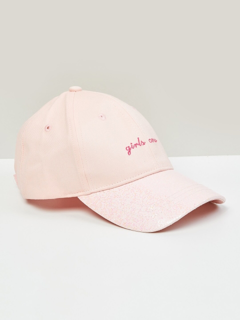 

max Girls Pink Printed Cotton Baseball Cap
