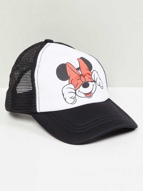 

max Girls Black & White Mickey Mouse Printed Baseball Cap