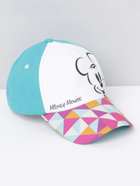 

max Girls White & Blue Printed Baseball Cap