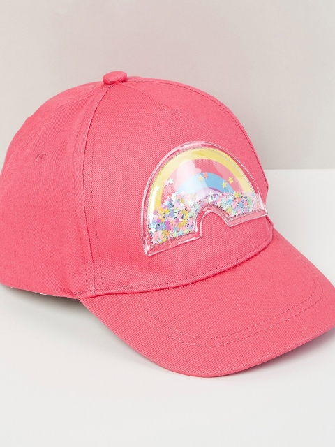

max Girls Pink & Yellow Printed Baseball Cap