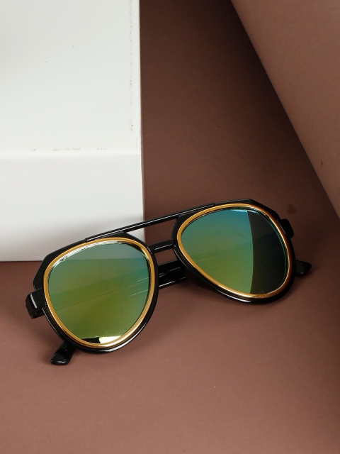 

PASSION PETALS Unisex Kids Green Lens & Gold-Toned Aviator Sunglasses 12-3greensunglasses