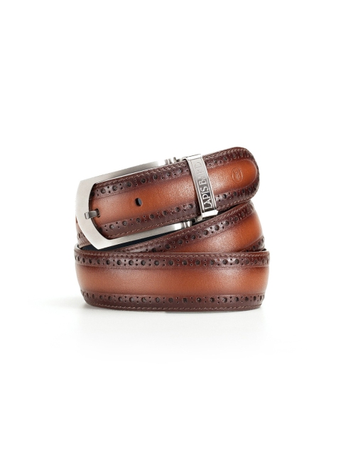 

Lapis Bard Men Brown Textured Leather Belt