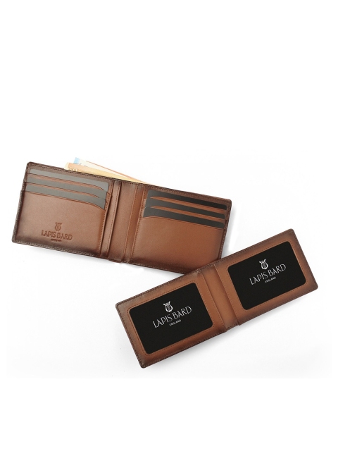 

Lapis Bard Men Brown Leather Two Fold Wallet