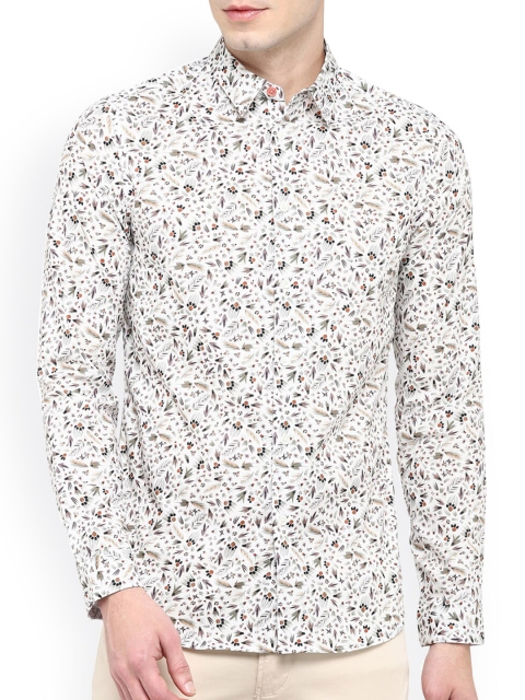 

PS By Paul Smith Men White Floral Opaque Printed Casual Shirt
