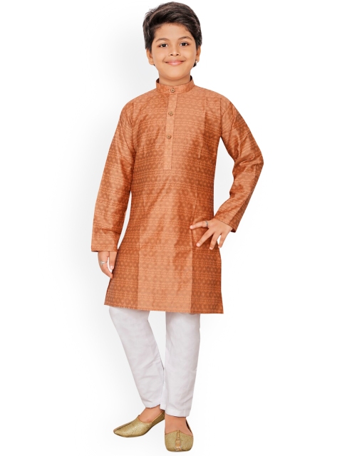 

Ridokidz Boys Brown Regular Kurta with Pyjamas