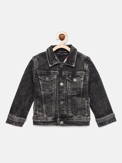 

Tommy Hilfiger Boys Charcoal Grey Washed Trucker Denim Jacket