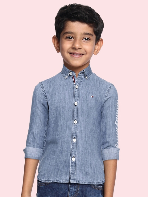 

Tommy Hilfiger Boys Blue Faded Pure Cotton Denim Casual Shirt