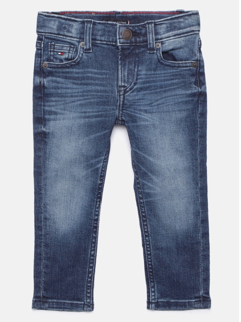 

Tommy Hilfiger Boys Blue Slim Fit Mid-Rise Heavy Fade Stretchable Jeans