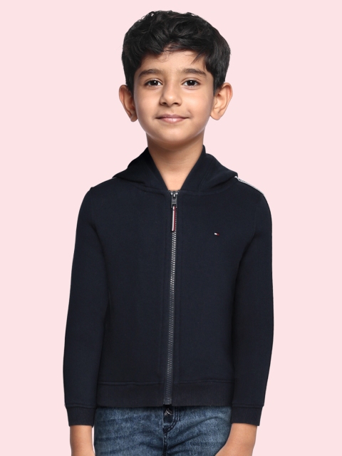 

Tommy Hilfiger Boys Navy Blue Pure Cotton Hooded Sweatshirt