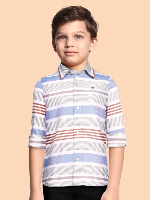 

Tommy Hilfiger Boys Multicoloured Pure Cotton Striped Casual Shirt, Multi