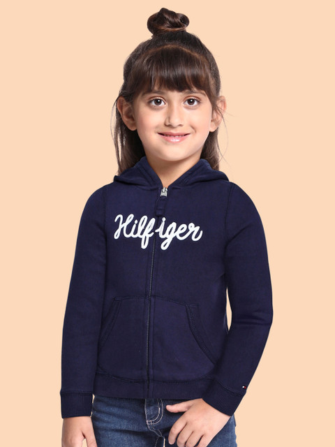 

Tommy Hilfiger Girls Navy Blue Hooded Sweatshirt