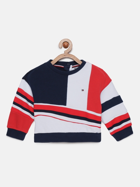 

Tommy Hilfiger Girls Navy Blue & White Colourblocked Sweatshirt