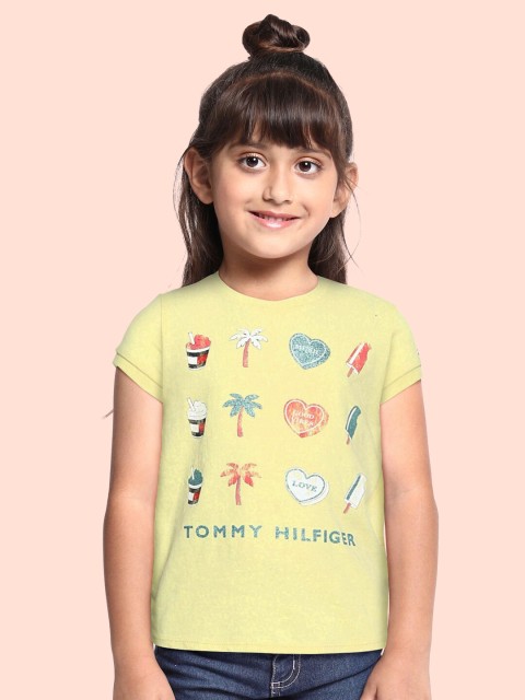 

Tommy Hilfiger Girls Yellow Conversational Printed T-shirt