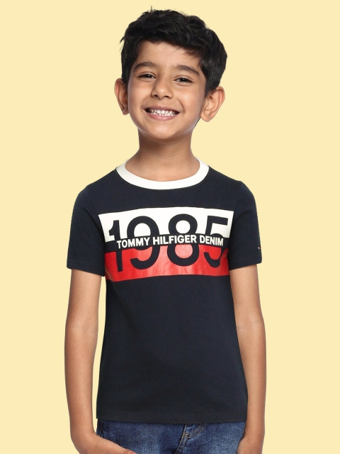 

Tommy Hilfiger Boys Blue & Red Colourblocked Pure Cotton T-shirt