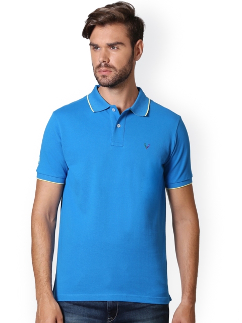 

Allen Solly Men Blue Solid Polo Collar T-Shirt
