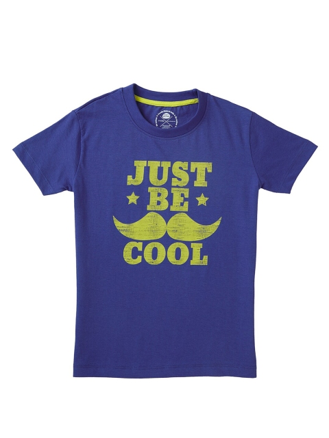 

Cub McPaws Boys Blue Typography Printed Raw Edge T-shirt