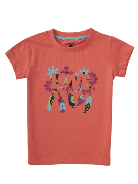 

Cub McPaws Girls Coral Printed T-shirt