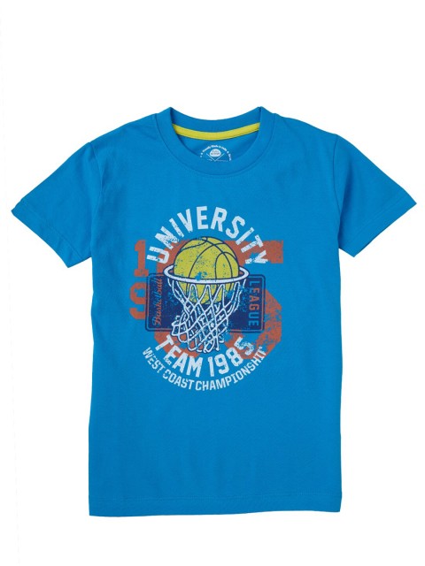 

Cub McPaws Boys Blue Typography Printed T-shirt