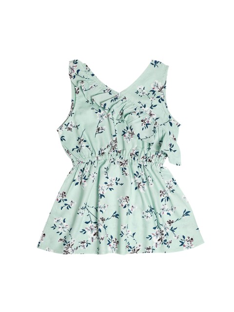 

ruviero Green Floral Crepe Dress