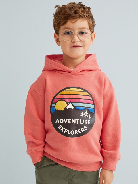 

H&M Boys Red & Black Printed Hoodie