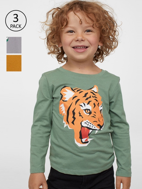

H&M Boys 3-pack jersey tops, Green