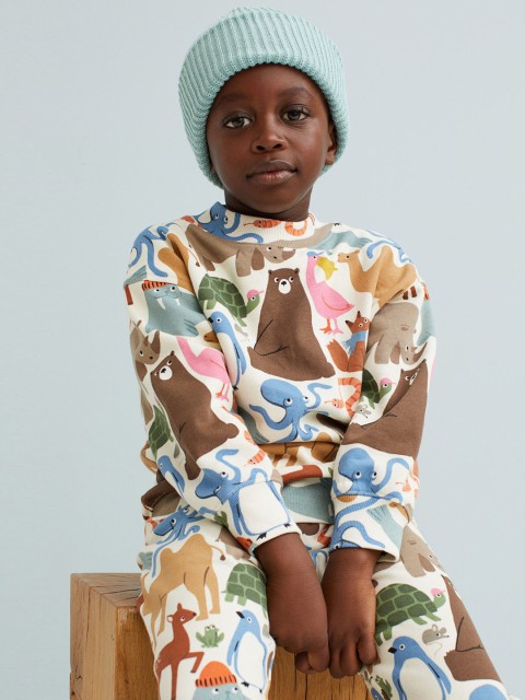 

H&M Boys White & Brown Patterned Sweatshirt