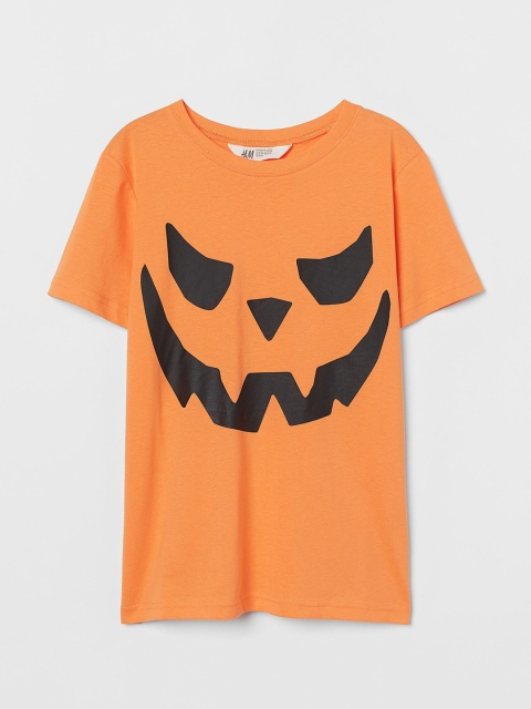 

HM Boys Orange Cotton Pure Cotton T-shirt