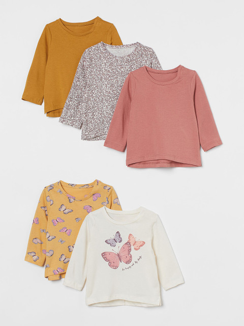

H&M Girls Multi 5-Pack Cotton Tops
