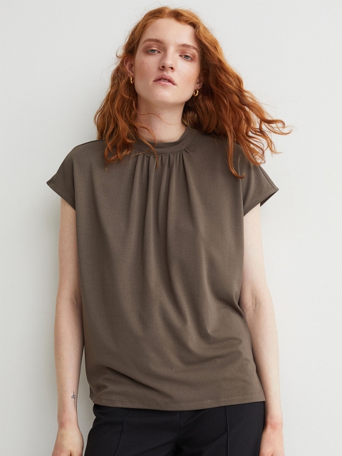 

H&M Woman Grey Stand-up collar top